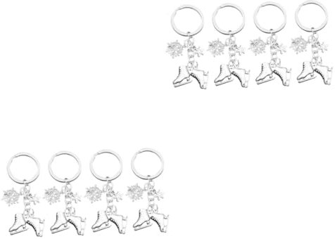 COLLBATH 8stücke Teiliges Winter Schlittschuh Schlüsselanhänger Mit Schneeflocken Design Dekorative Eiskunstlauf Charms Für Taschen Und Schlüssel Perfektes Souvenir Für Sportevents