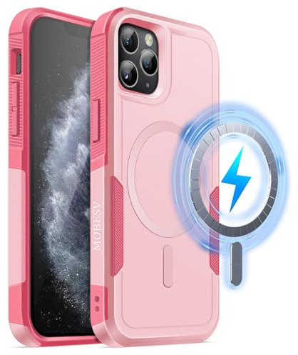 MOBESV Cover Magnetica per iPhone 11 PRO Max 6,5 Pollici, Custodia Compatibile con MagSafe, Cover Antiscivolo Opaca e Satinata, Rosa