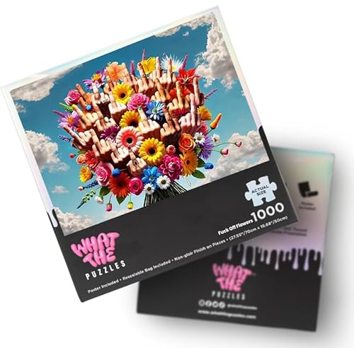 What The Puzzles - Challenging Jigsaw Puzzles 1000 Pieces, Difficult Brain Teaser Puzzles for Adults (Floral)