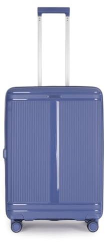 Stratic Straw T Hartschalen-Koffer Trolley Koffer mittelgroß Reisekoffer, nachhaltig, 4 Rollen, erweiterbar, TSA-Schloss (Größe M, Navy)