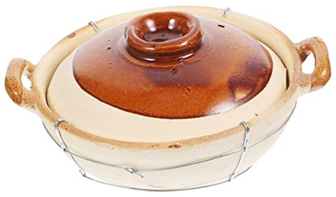 COLLBATH Casseruola Di Riso Claypot forno cucinando fatto ciotole frittura padella pentola per friggere pan pentola terracotta casseruola di argilla casseruola di terracotta terreno ruvido