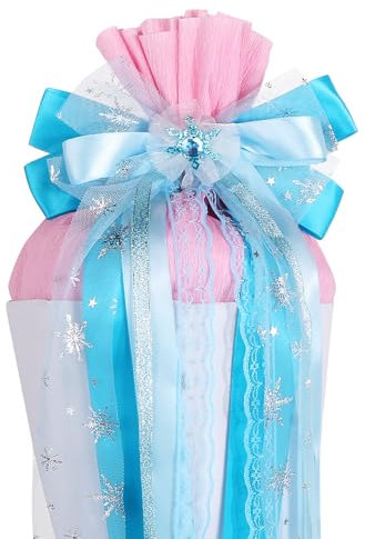 BOOMTOP Schleife Schultüte Mädchen Schultütenschleife Hellblau Zuckertüten Schleife Schultüte Basteln Zubehör Schultütendekoration Schulanfang Dekoration