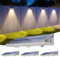 Yilaie Solar Fence Lights Outdoor-IP67 Waterproof 3000K/4500K/6500K,High Brightness LED Fence Lights Solar Powered,Solar Wall Light for Outside Backyard/Railing/Step/Patio/Stair Railings/Pool （4 pacK）