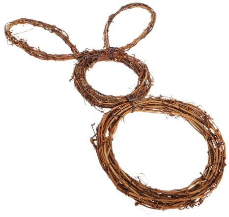 EXQUIMEUBLE Bunny Rattan Kranz Niedlicher Osterhase Aus Weide Breit Für Türdekoration Und Fröhliche Festtagsgestaltung Vielseitig Für Innen Und Außenbereiche