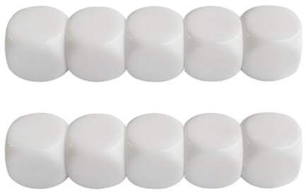 Laikoutd 10 Stücke Leere Weiße Würfel Sechsseitig Mit Runden Ecken 16 MM Acryl Für Klassenzimmer Brettspiel Aufkleber Leere Weiße