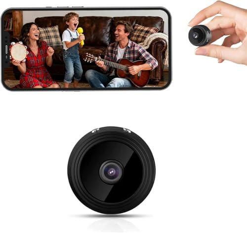 TECHO Mini Spy Hidden Camera, Full HD 1080P Wireless WiFi home security camera, Baby Monitor, Nanny Indoor Camera with Night Vision, Motion Detection, Cloud & SD Card Storage come with app