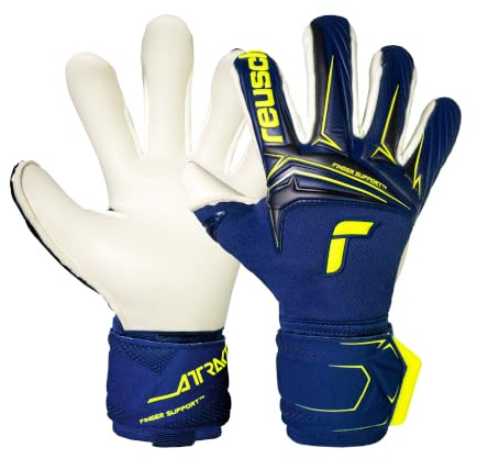 Reusch Profi Torwarthandschuhe Erwachsene | Fingerschutz |extremer Duo Grip | mehr Ballkontrolle, atmungsaktiv, für Training & Spiel, für Kunstrasen & Naturrasen, Größe 7,5-12, Attrakt Duo Finger Support