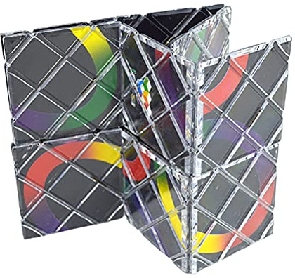 Ghzste 8 Panels 3 Ringe Magic Folding Puzzle Cubes Twisty Cubo Magico Professional Cube Classic Toys (Schwarz B)