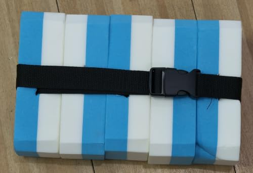 Schwimmgürtel Kinder 3–6 Jahren, Verstellbarer Schwimmgurt Kinder Schwimmhilfe mit 5 Eva Schwimmkissen, Schwimmlernhilfe geeignet von für 19-30 kg (Blau Weiß)
