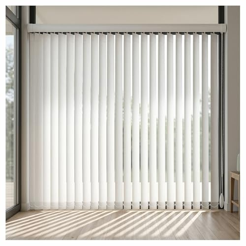 Generico Tenda Verticale Bianca per Finestre e Porte Patio, Tende in Tessuto Solare Filtrante la Luce 60 90 110 170 210 280 160 110 200 190 140 cm, Tendaggi Divisori per Ambienti(150cmWx200cm)