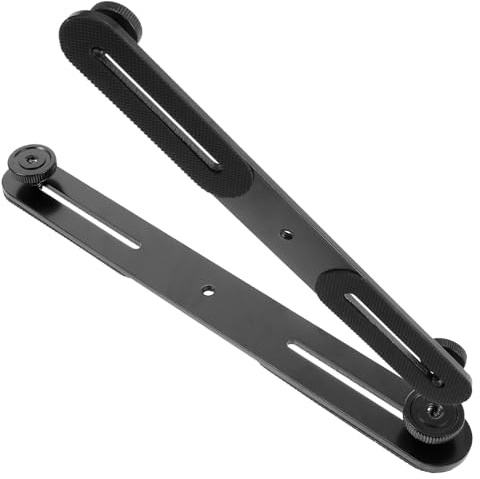 Levemolo Supporto per Flash Doppio in Lega di Alluminio Nero, Asta Microfono Regolabile Fissaggio Stabile e Foro Vite Standard 1/4, Confezione da 2 Pezzi per Uso Fotografico