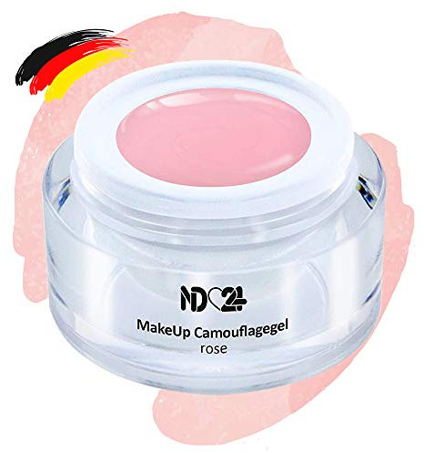 ND24 NailDesign – Make Up Camouflage Gel für Gelnägel – Cover Gel für eine Nagelmodellage wie im Nagelstudio – Aufbaugel für Babyboomer Nägel – Made in Germany & vegan (15ml | rose)
