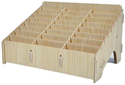 XICHENGSHIDAI Handy-Aufbewahrungsbox, Telefonhalter mit 24 Fächern, Caddy und Stempelkissen-Organizer für Büro- und Schulbedarf - Beige