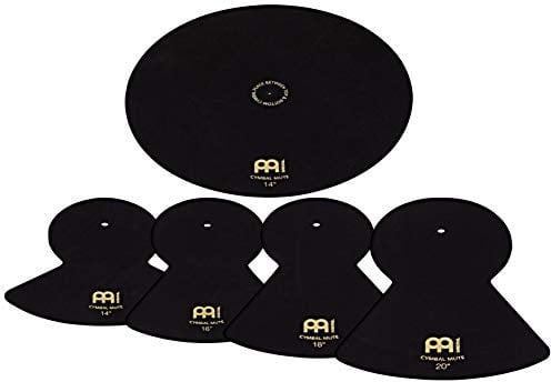 Meinl Cymbals Cymbal Mute Schlagzeug Becken Dämpfer Set 14, 16, 18 und 20 Zoll (35,56-50,80cm) für geräuscharmes Üben Zuhause – Drumset Zubehör, Schwarz (MCM-14161820)