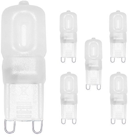 NCC-Licht 5 x Mini LED G9 2.5W = 20W 200lm 230V warmweiß 3000K Ersatz für Halogenleuchtmittel 20 Watt