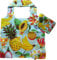Chilino Faltbare Einkaufstasche, groß und stabil, umweltfreundlich, 100% Polyester, Früchte, blau, gelb, 47x41