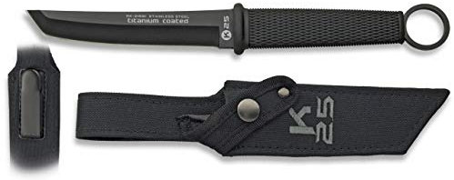 Cuchillo botero K25 Tanto/Funda Hoja 12,3 para Caza, Pesca, Camping, Outdoor, Supervivencia y Bushcraft K25 31891 + Portabotellas de regalo