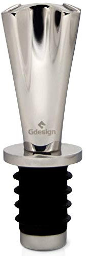 Gdesign Weinflaschenverschluss aus massivem Edelstahl Modernes Design, Geschenkpackung