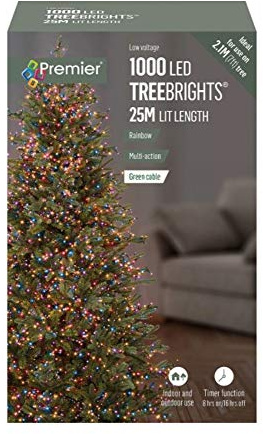 1000 Multi Action Treebrights Rainbow LED Lights with Timer by Premier