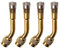 QitinDasen 4Pcs Professionell Reifen Ventilverlängerung Adapter Set, 135 Grad Messing Reifenventil Verlängerung Schrader Ventil Adapter, für Fahrrad, Motorrad, Auto (Golden)