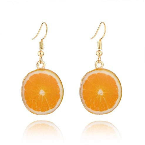 Culer Weibliche Früchte Ohrringe Frucht-Ohr-bolzen Lustige Nette Ohrringe Tropfen Baumeln (orange)