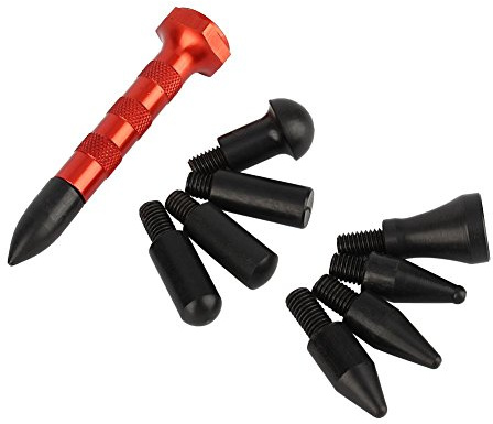 Tap Down Pen, 1 Reparaturstift mit 9 Köpfen Tap Down Knockdown Dent Repair Hagelentfernungswerkzeuge