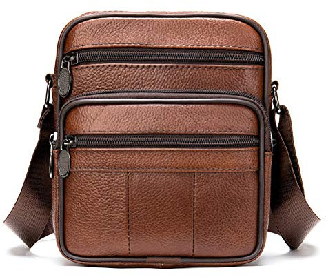 Umhängetasche Herren Tasche Arbeit Aktentasche, Männer echtes Leder Vertical Messenger Bag Klassische Vertikale Umhängetasche Schultertasche for den universellen Einsatz Umhängetasche Schultasche Lehr
