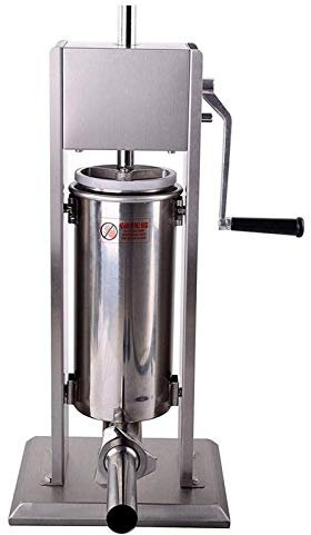 RANRANJJ 5L Sausage Filler Sausage Stuffer Dual Speed Meat Maker, Vertical Stainless Steel Meat Sausage Stuffer w/ 4 Filling Funnels