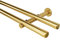 iso-design Gardinenstange 2-läufig 20 mm Durchmesser Farbe Messing matt, Komplettset aus Metall, Vorhangstange zur Wandmontage, mit Wandhaltern und Endstück Kappe, 160 cm