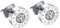 MICGIGI Herren Damen 8MM Runde Edelstahl Ohrringe Römischen Ziffern Ohrstecker mit ZirKonia Silber