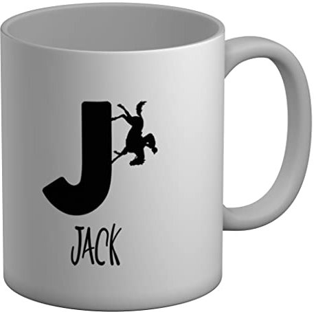 Shopagift Personalised Horse Riding Alphabet Animal- J White 11oz Large Mug Gift Cup