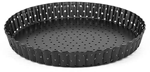 Alvinlite Moule à Tarte à Quiche, Moule à Tarte perforé avec Fond Amovible, Moule à Tarte Rond cannelé antiadhésif(8) Moule