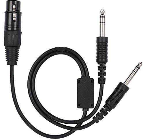 Joyzan Allgemeine Luftfahrt Zu Helikopter Headset Adapterkabel XLR Doppelstecker Auf Adapter 5 Polige Buchse Kopfhörerkabel Plug and Play Aviation Klinke Ergonomischem Design Y Splitter Audio Kabel