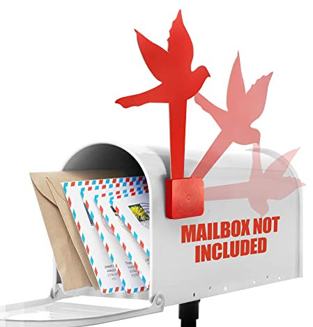 Anley Universelle Briefkastenflagge für ausgehende Post, Taube, Vogel, Briefkasten für Holz, Metall und Stuck – Alarm, Postträger, Signalflaggen, Ersatz-Kit – Montageaufkleber inklusive (rot)