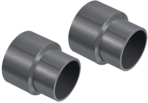 PATIKIL 2 Stück PVC Reduzierung Rohr Verschraubung 63x50mm Gerade Kupplung Adapter Stecker Grau