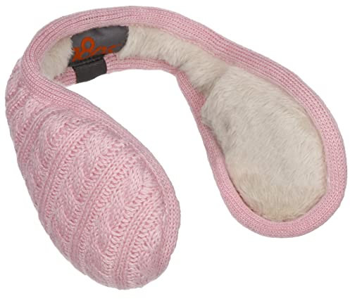 180s Merino Cable Knit Ohrenschützer Ohrenwärmer Ohrenschutz Damen/Herren - mit Futter Herbst-Winter - One Size rosa