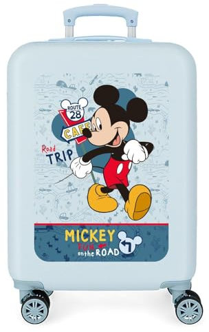 Disney Mickey Road Trip Kabinenkoffer Blau 38 x 55 x 20 cm Starres ABS Seitenkombinationsschloss 34L 2 kg 4 Doppelrollen Handgepäck