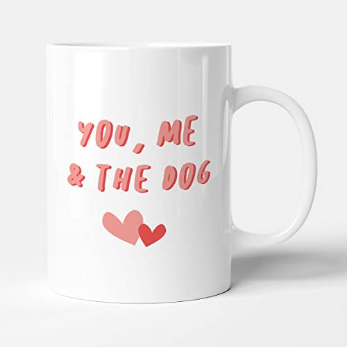 Victorian Printing Co - You, Me & The Dog - Gift Funny Valentines Mug, Ceramic, 11fl.oz.
