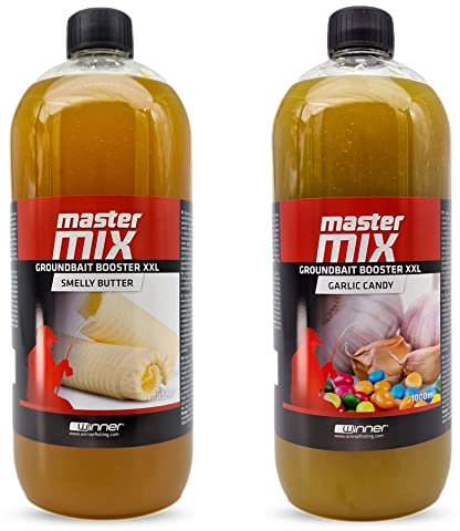 Tandem Baits Karpfen Futter Angelfutter Attraktor Master Mix Groundbait Booster XXL 2-er Set 1000 ml Stinky Mix