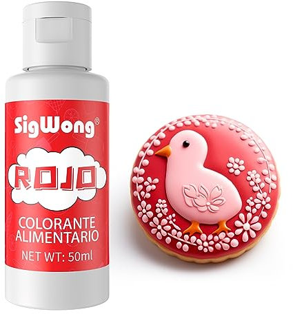 Colorante Alimentario - 50ml Colorante Alimentario Líquido Concentrado - Colorante Alimentario Líquido Neón para Repostería, Decoración, Glaseado, Cocina y Manualidades - Rojo