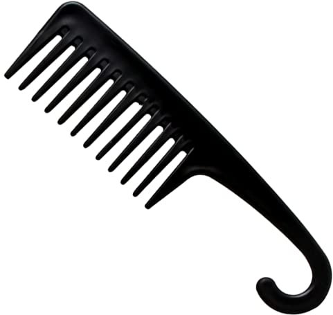 Peine de Dientes Anchos, Peine de Ducha con Colgador, Peine de Dientes Anchos para Rizos, Peine para Peinar, para Desenredar el Pelo Mojado o Rizado