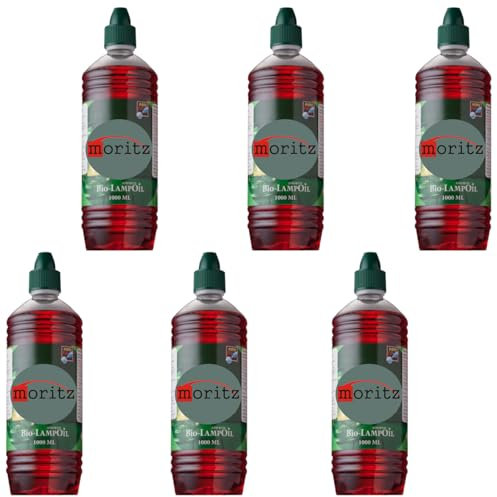 Moritz 6 Liter Bio Lampenöl rot farbig für Öllampen Bambusfackeln Gartenfackel und Wandfackeln