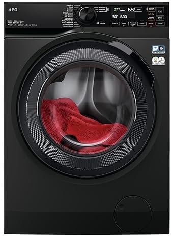 AEG LWR7316V6O Lavasecadora de Carga Frontal, Lava 10 Kg Seca 6 Kg, Libre Instalación, 1600 rpm, Conectividad WiFi, Cajón universal PODs, Programa NonStop, Panel LCD, Negra, Clase D