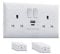 Veltz USB C & A Socket | 30W PD/PPS USB C & 18W QC 4.0 USB A | Super Fast Charging | VELTZ Pro | Double Plug Wall Socket 13A 2 Gang | White