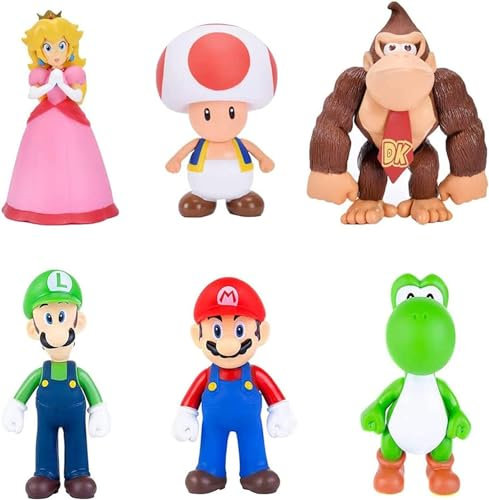 Super Tortendeko Figuren, 6 Stück Minifiguren für Kuchendekoration, MiniFiguren Tortendeko, Cupcake Figures Toys, Figuren Set, Birthday Figures Model Cupcake Topper, Cartoons Kuchen Topper