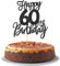 1 Stück Happy 60th Birthday Tortendeko Glitzer Prost auf 60 Jahre Geburtstag Kuchen Deko 60 Fabulous Cake Topper für Happy 60th Birthday Theme Party Kuchen Dekoendeko Schwarz