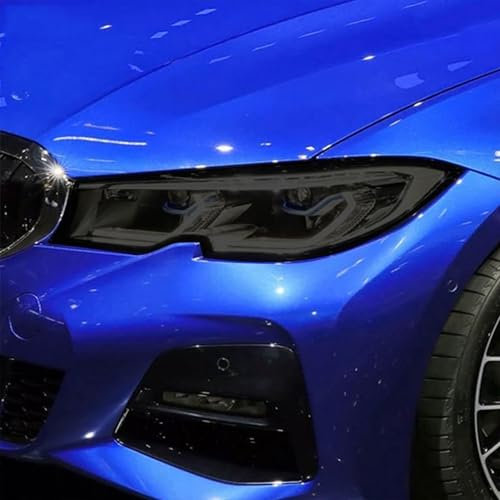 JCAKES 2 Stück Auto Scheinwerfer Tönung Schwarz Schutzfolie Schutz Transparent TPU Aufkleber für BMW 3er G20 G21 2019 2020 Zubehör