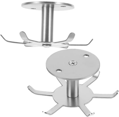 CAXUSD 2pcs Heavy Duty Clothes Rotating Hangers Cookware Hanger Utensil Hangers Spoon Hooks Pan Pot Hanger Under Cabinet Hooks Spoon Rest to Rotate Stainless Steel Ceiling Type