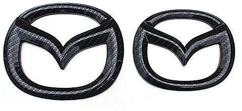 DECAIK 2 Stück Auto Logo Aufkleber Abzeichen für Mazda 6, Auto Emblem Abziehbilder Styling Dekorative, Auto Body Abzeichen Emblem Aufkleber, Auto Zubehör,B Carbon Fiber