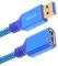 NFHK USB 3.0 Typ-A Stecker auf USB 3.0 A Buchse, Kabelverlängerung, blaue Hülse 5 Gbit/s für Disk SSD Kameradaten 60 cm